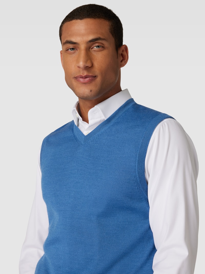 Pullunder mit V-Ausschnitt in jeans meliert
