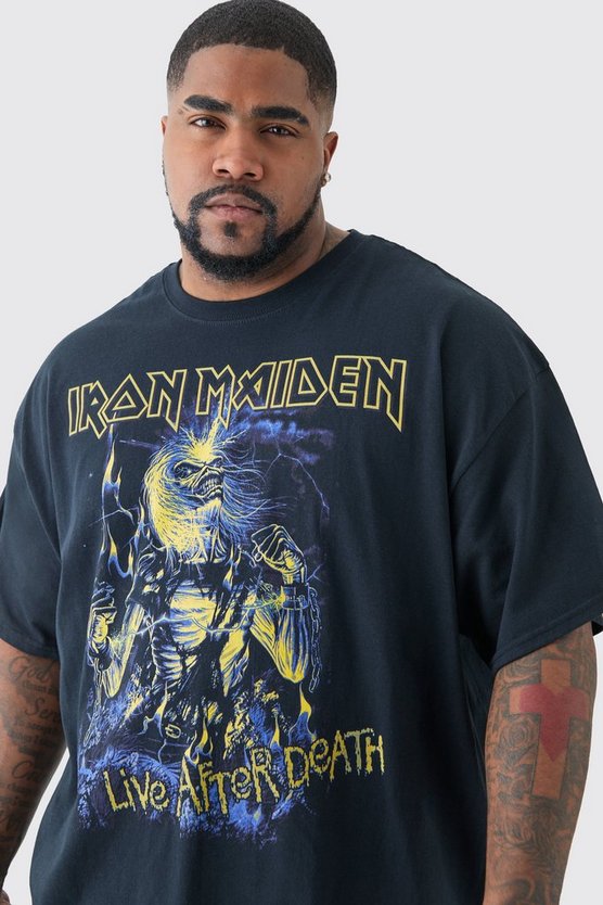 Plus Oversize T-Shirt mit Iron Maiden Print