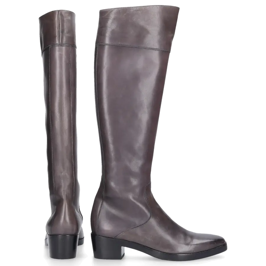 Balenciaga - Stiefel Glattleder Kalbsleder grau - grau