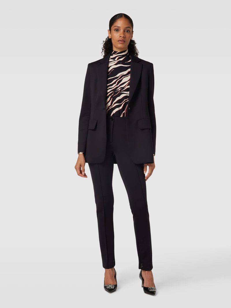 Longblazer mit Pattentaschen in schwarz