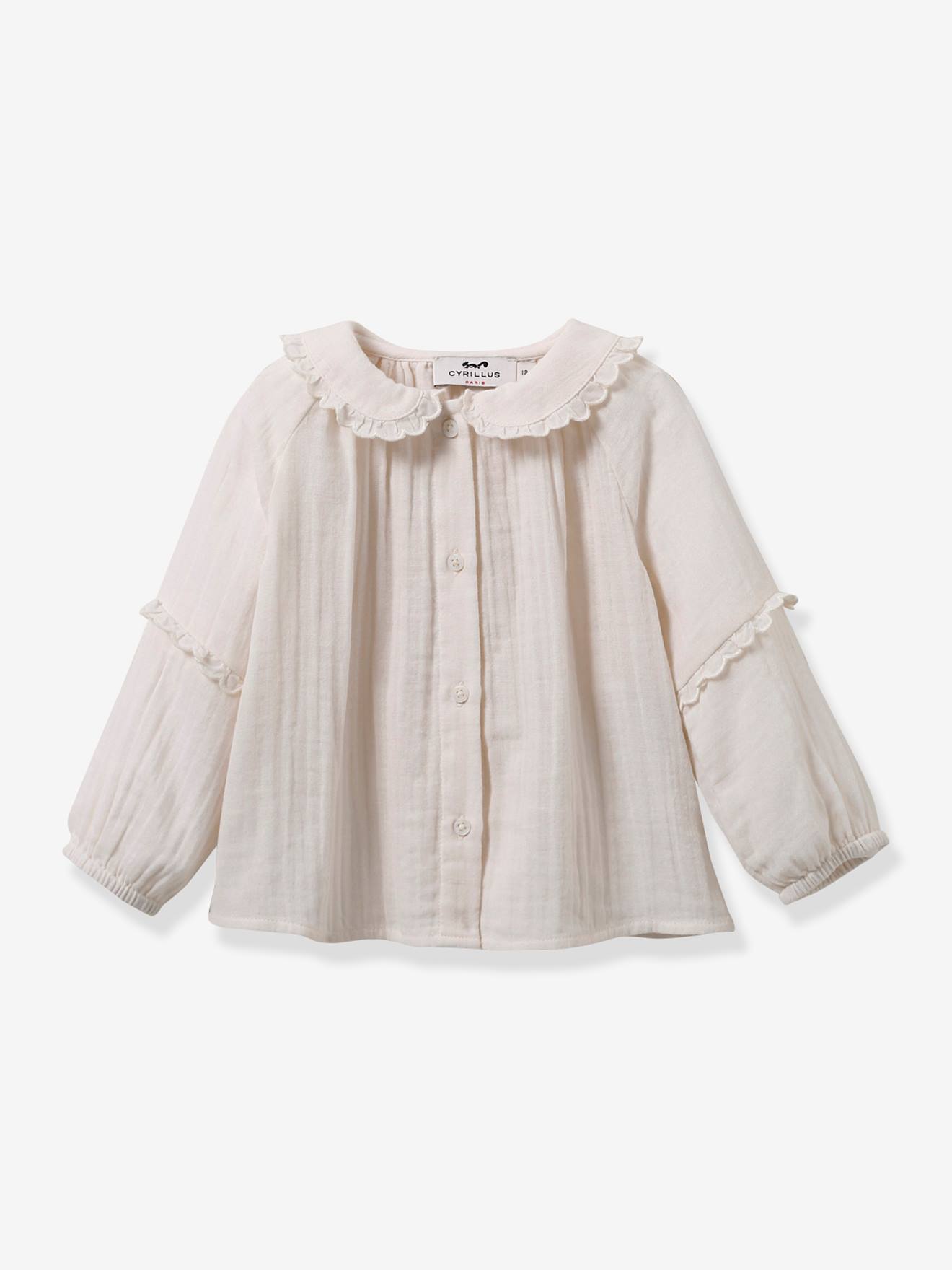 Cyrillus Mädchen Baby Bluse aus Bio-Baumwolle CYRILLUS - wollweiß