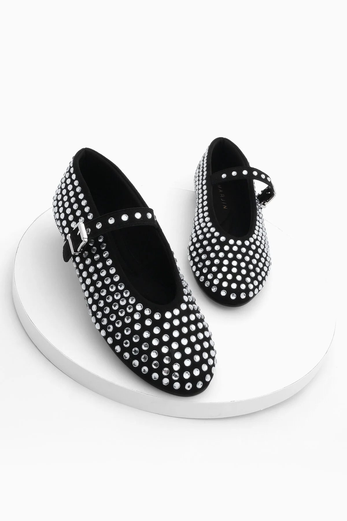Marjin  Damen-Ballerinas „Helm Stoned“ Mary Jane Tevila Schwarz