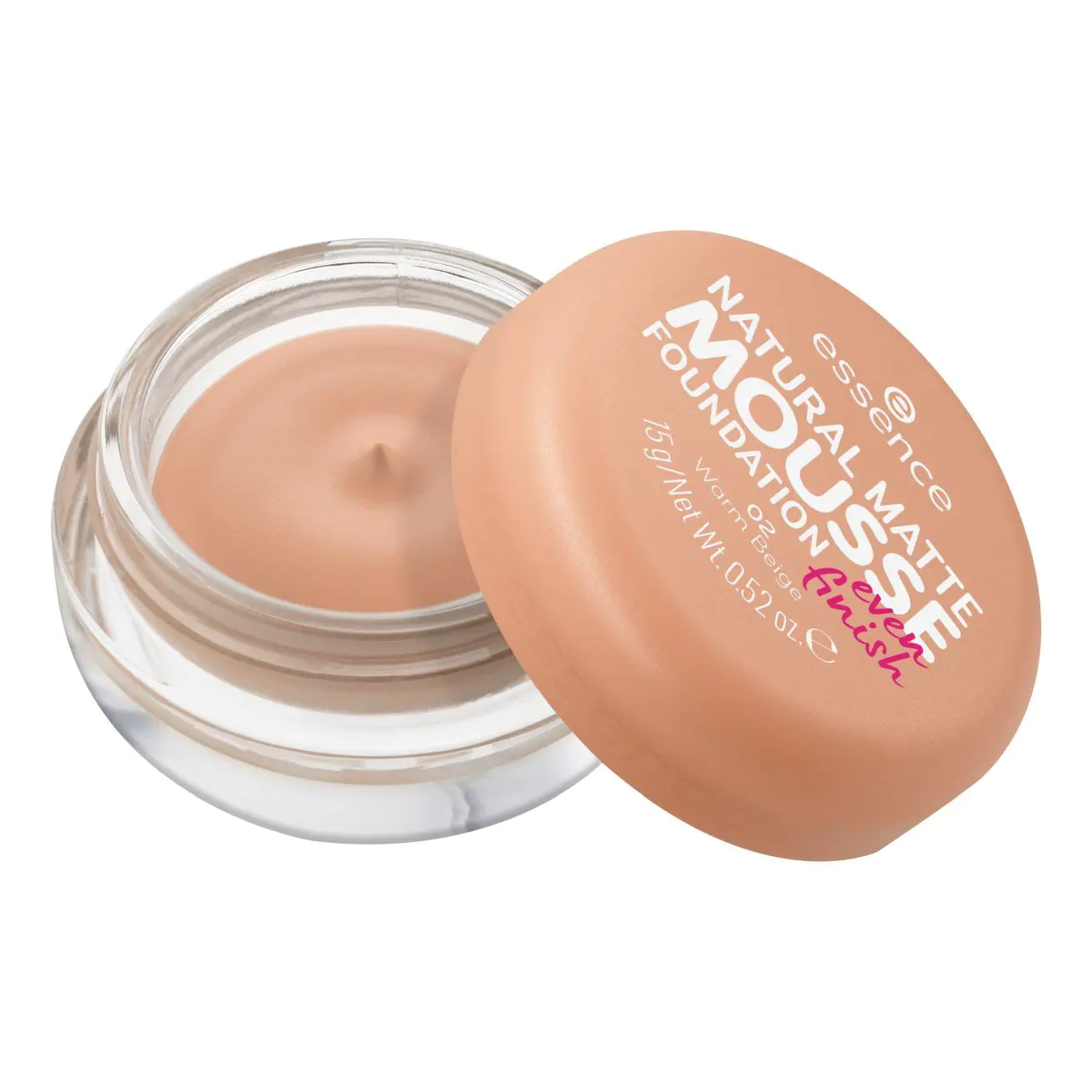 „Essence Natural Matte Mousse“ makiažo pagrindas – makiažo pagrindas 02, 16 g.