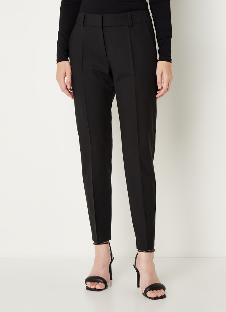 HUGO BOSS Hetana pantaloni cropped a vita alta e vestibilità slim in misto lana
