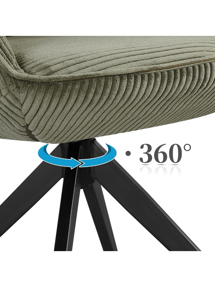 B&D Home Drehstuhl ARVIT in Grün - (B)58 x (H)81 x (T)61 cm günstig kaufen onesize