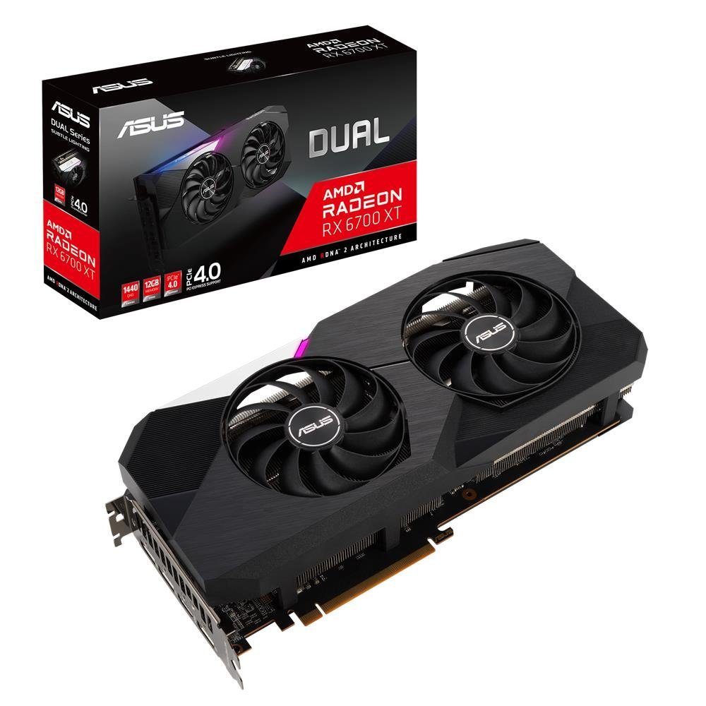 Asus Dual AMD Radeon RX 6700 XT OC Edition Grafikkarte (Gaming, 12GB, GDDR6, DUAL-RX6700XT-O12G)