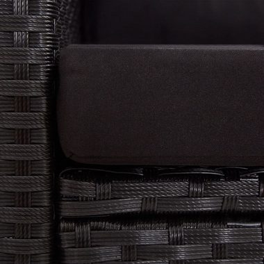 vidaXL Loungesofa 2-Sitzer-Gartensofa mit Kissen Schwarz 124 cm Poly Rattan, 1 Teile