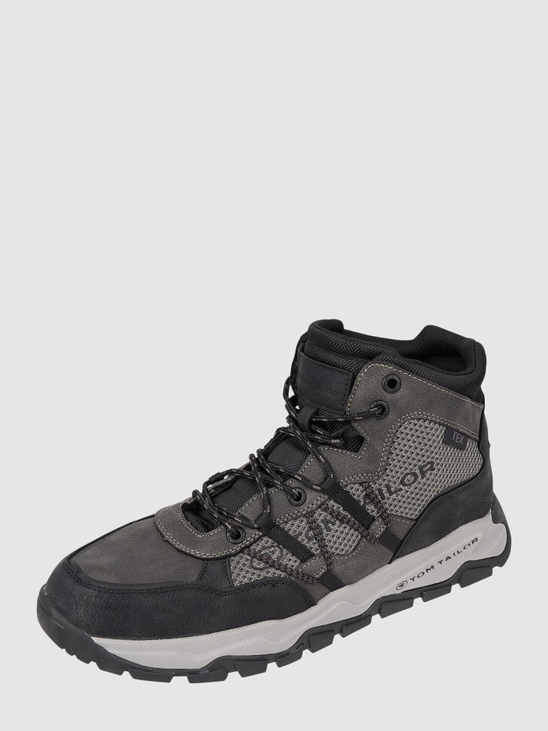 Boots in Leder-Optik in dunkelgrau