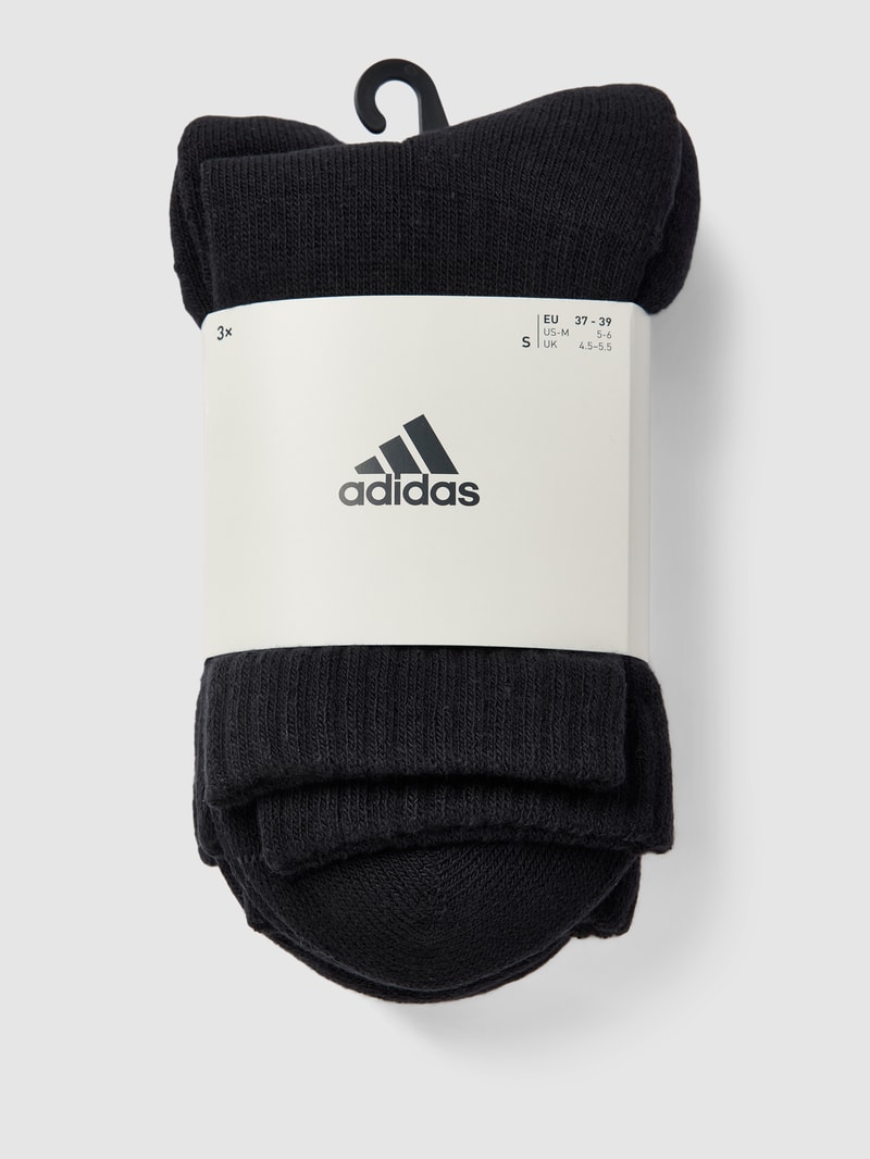 Socken mit Label-Stitching im 3er-Pack in schwarz