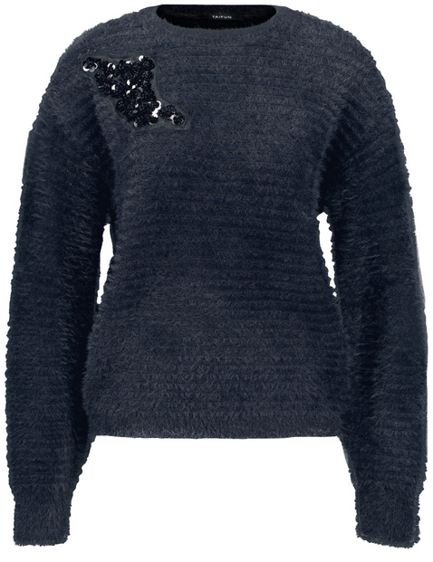 Flauschiger Pullover mit Pailletten-Detail