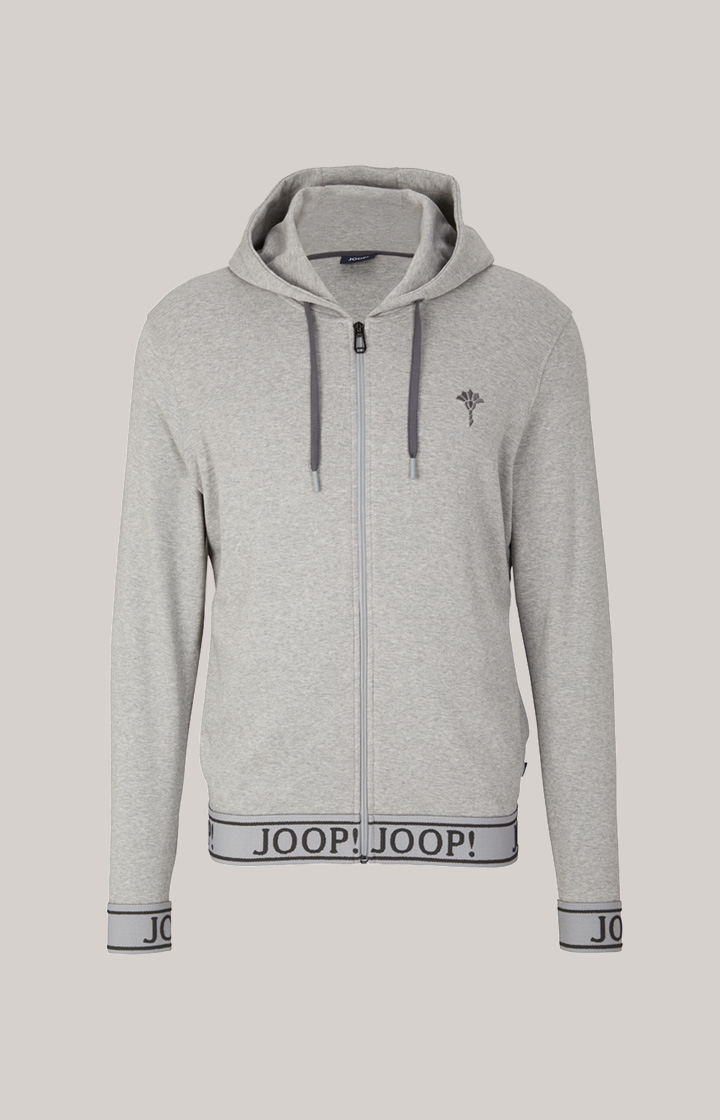 Sweatjacke in Hellgrau meliert