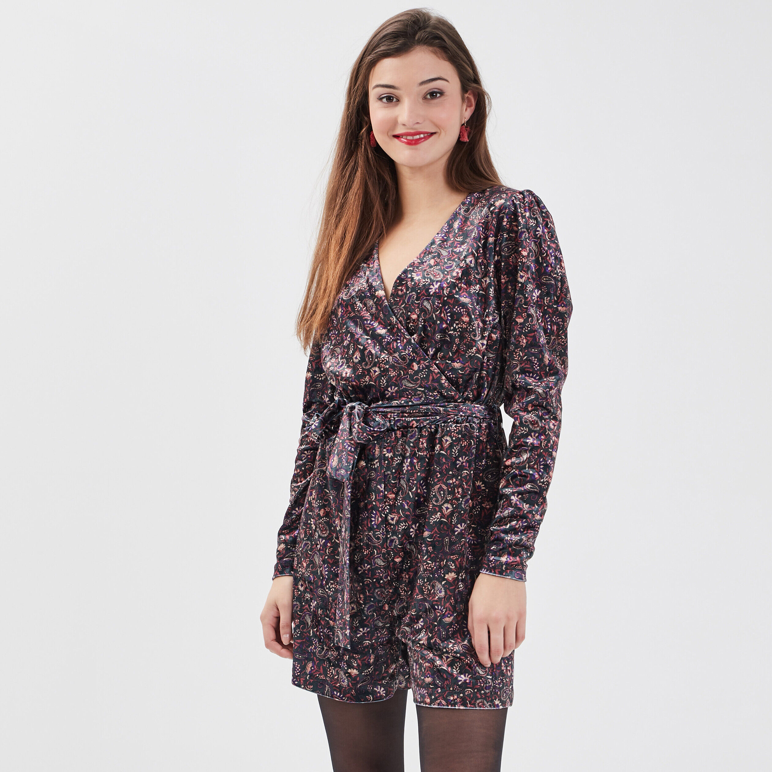 Combishort ceinturée noir femme | Cache Cache