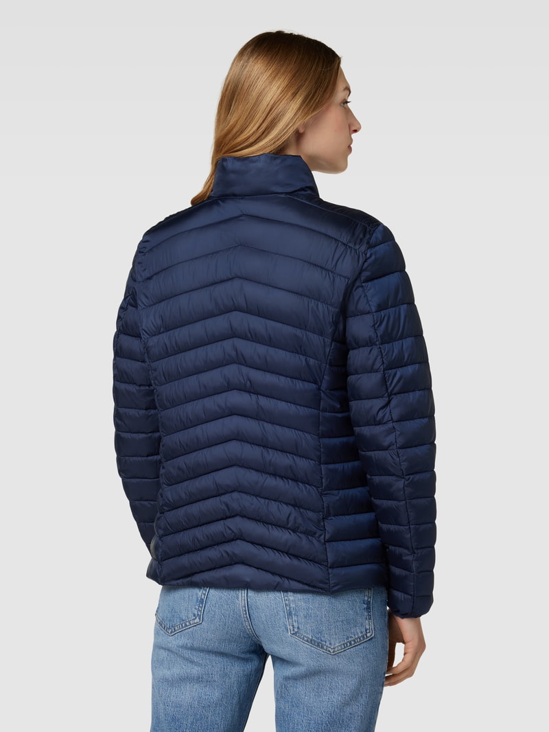 Steppjacke mit Stehkragen in dunkelblau