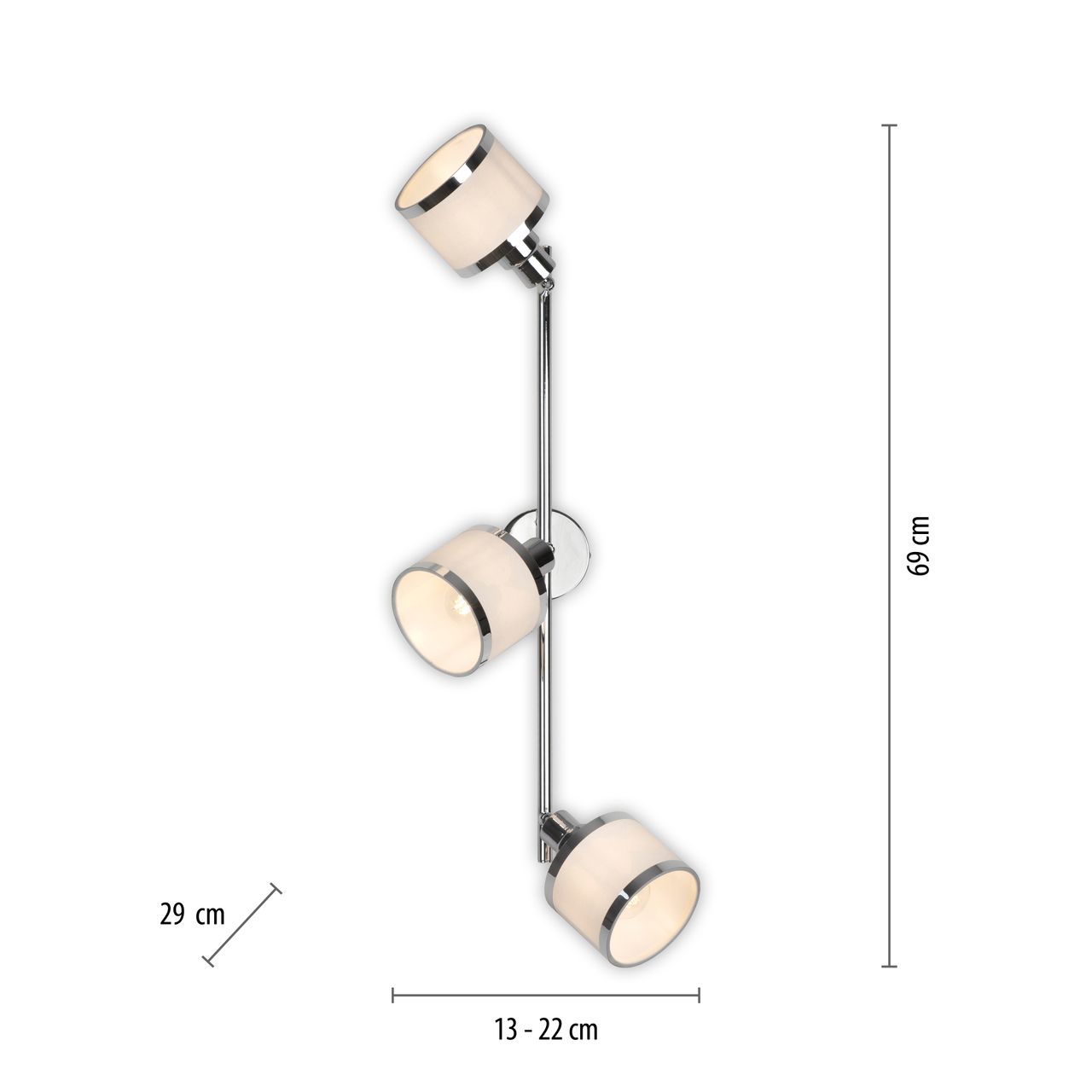 JUST LIGHT LeuchtenDirekt Deckenleuchte ACCOR,  3xE14 max. 25 W, Innenleuchte, IP20, dreh- und schwenkbar