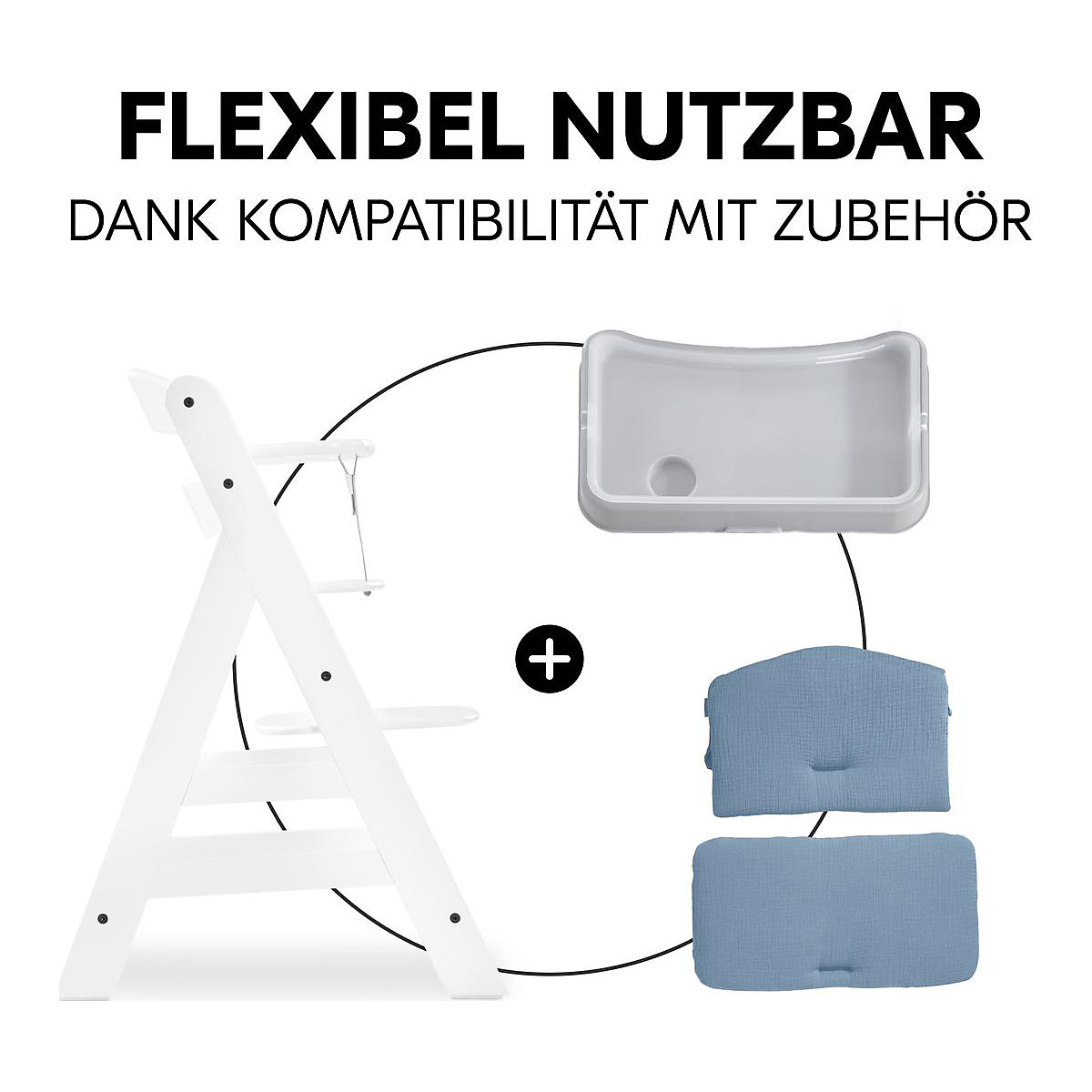 Hochstuhlauflage, Dusty Blue