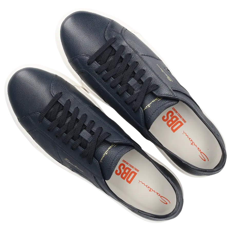 Santoni - Sneaker low DOUBLE BUCKLE Kalbsleder - blau