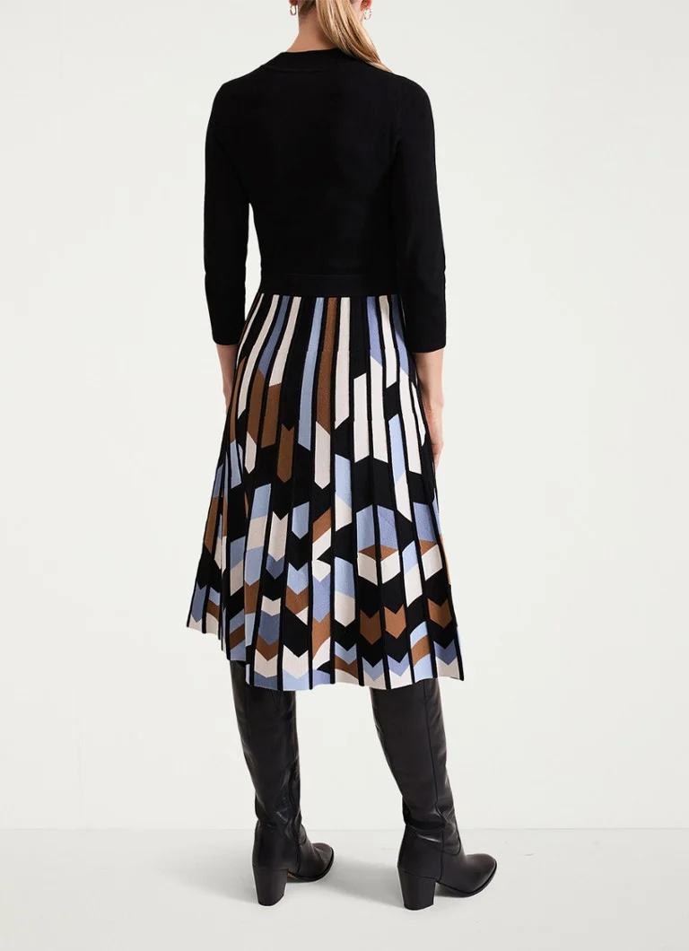 Vestido midi Phase Eight Maci, estampado y plisado.