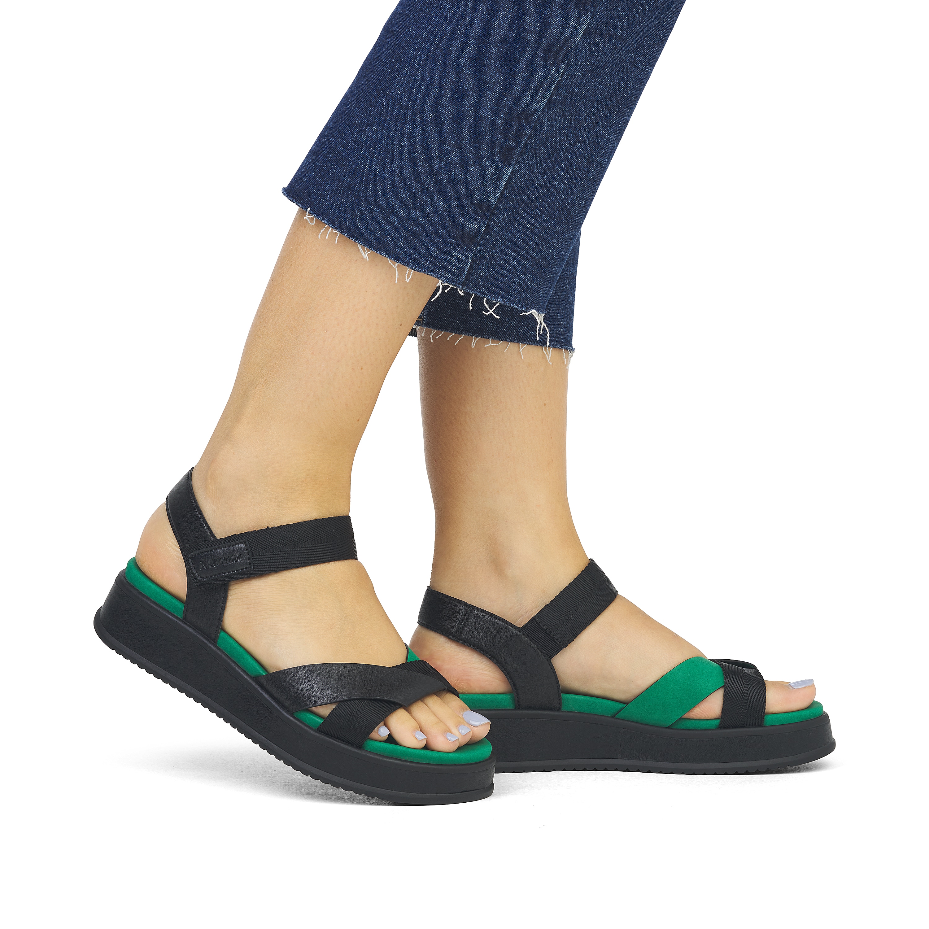 Rieker Damen Riemchensandalen night black