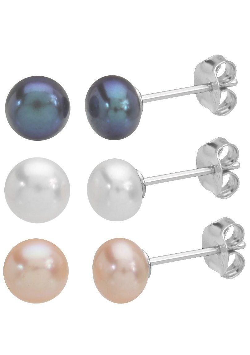 Firetti Ohrstecker-Set Multipack Schmuck Geschenk Perlohrstecker (Set, 6-tlg), zu Hoodie, Kleid, Shirt, Jeans, Sneaker! Anlass Geburtstag Weihnachten