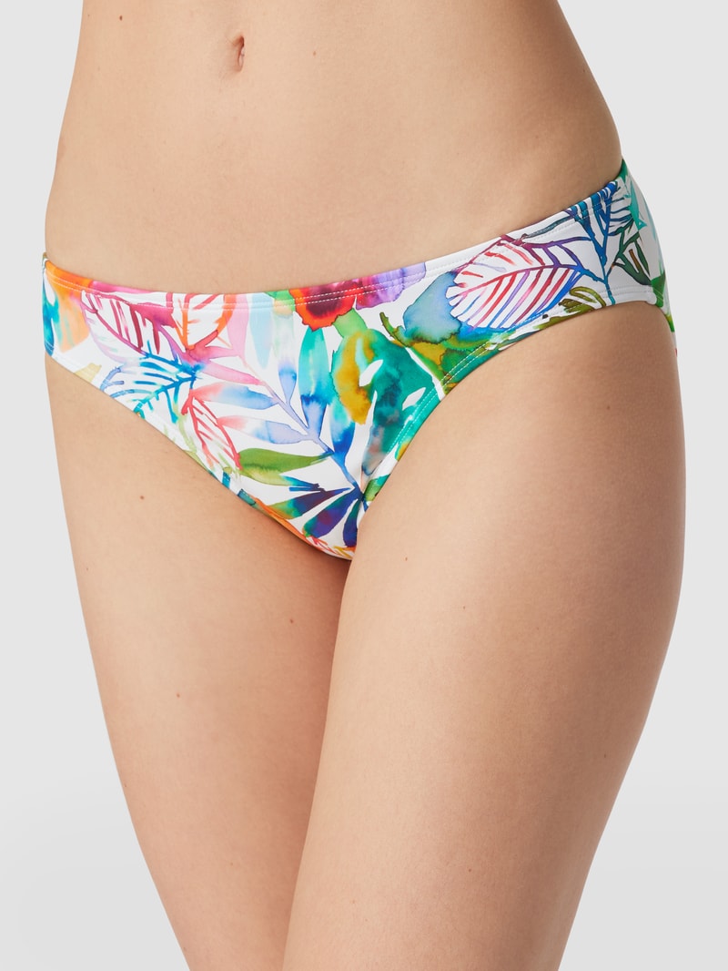 Bikini-Hose mit floralem Muster Modell 'Tropical Caribbean Print' in grün