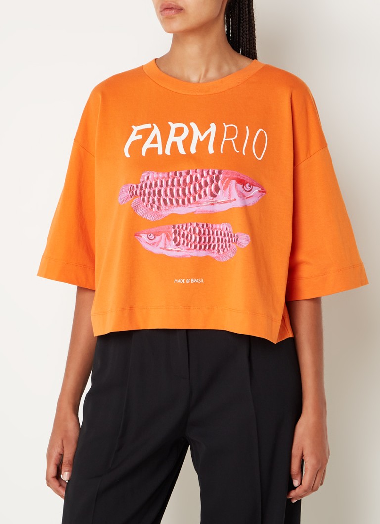 Farm Rio organic cotton T-shirt with logo print