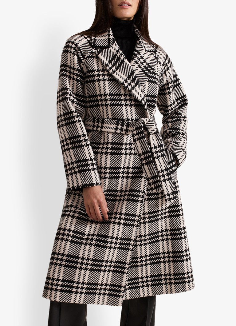 Phase Eight Cassie coat in wool blend with checked design