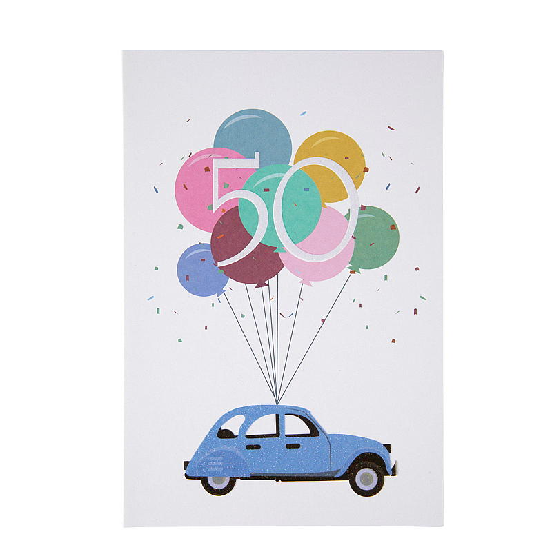 Kort 50 år, bil & ballonger