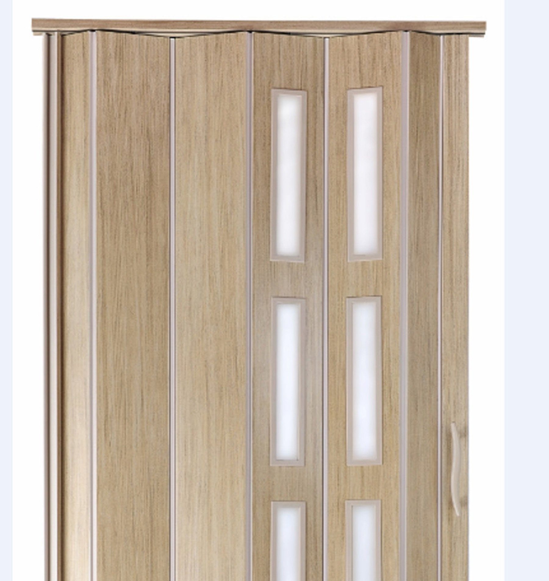 Standom Falttür Schiebetür Eiche hell Fenster H. 201 cm für Türbreite bis 80 cm st5