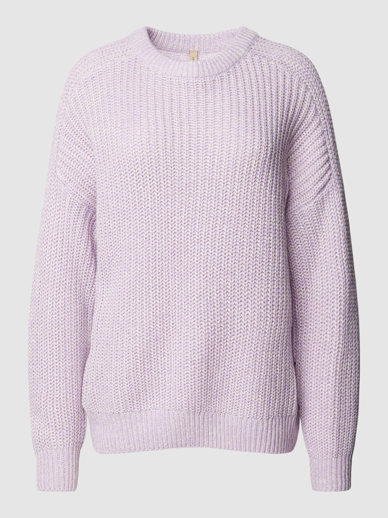 Strickpullover mit Rundhalsausschnitt Modell 'Remone' in flieder meliert