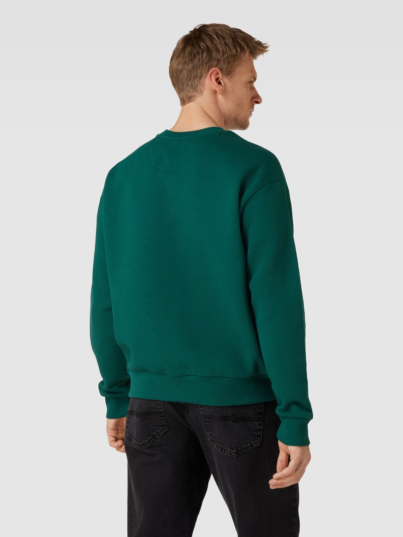 Sweatshirt mit Label-Print in dunkelgrün