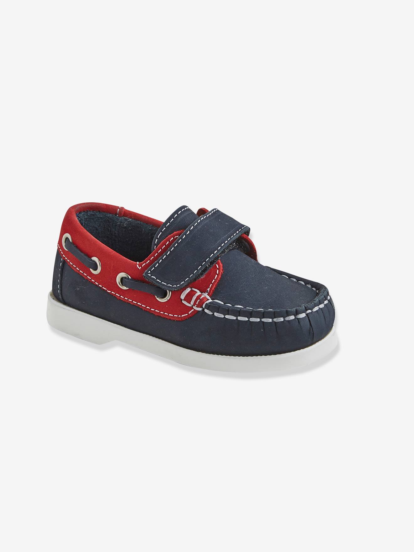 Chaussures bébé bateau en cuir marine