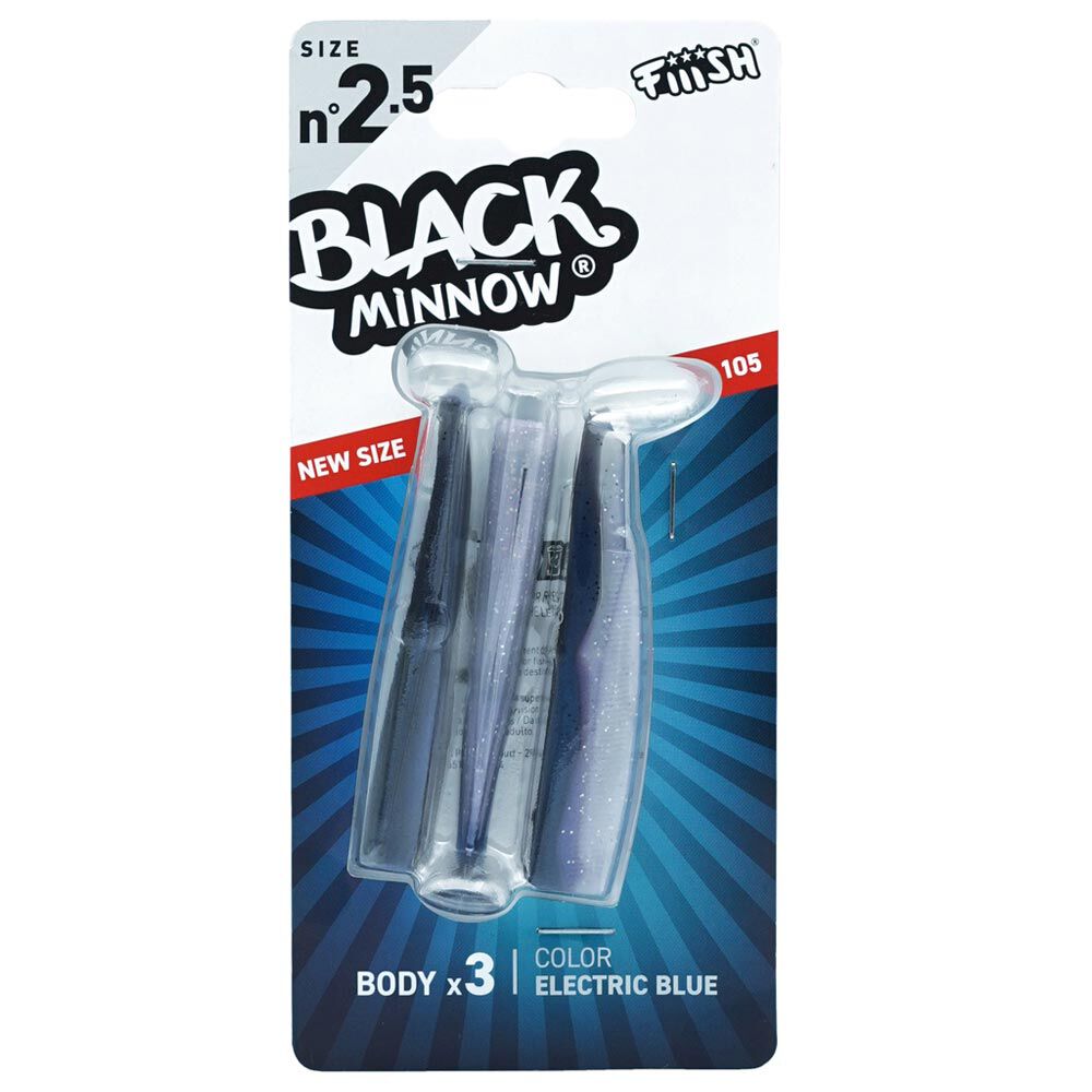 Fiiish Soft Lure Black Minnow Body 105 10.5cm (X3)