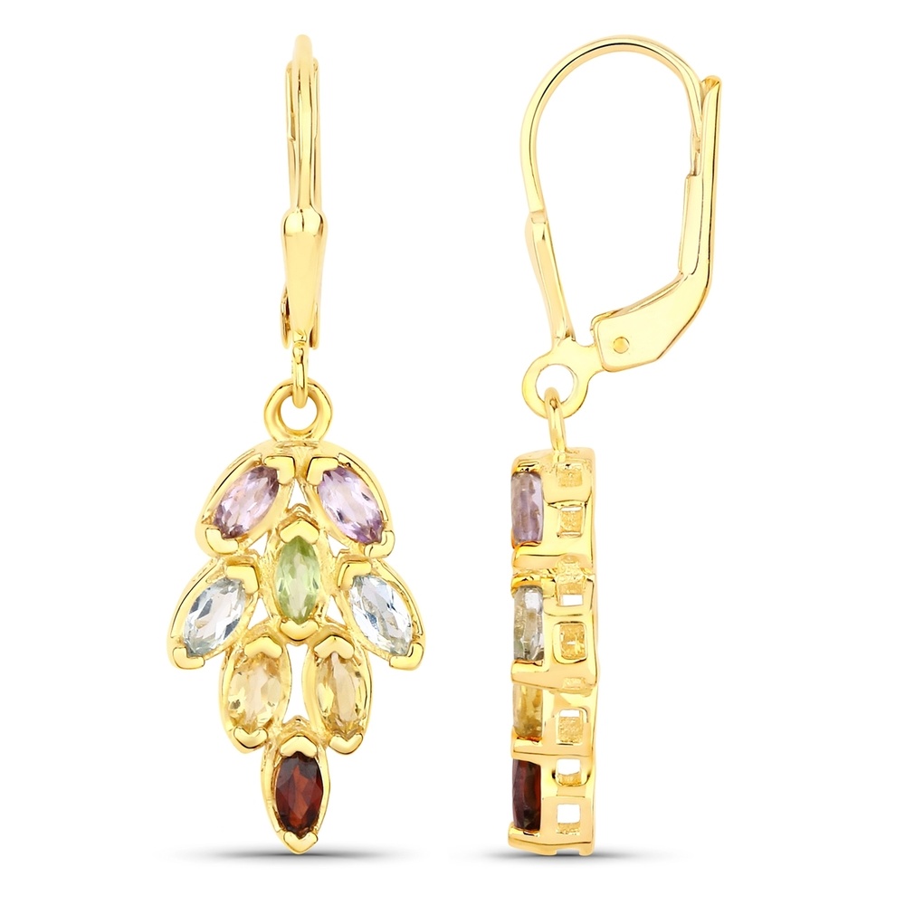 Rafaela Donata Boucles doreilles Argent sterling Améthyste en Or jaune Bijoux