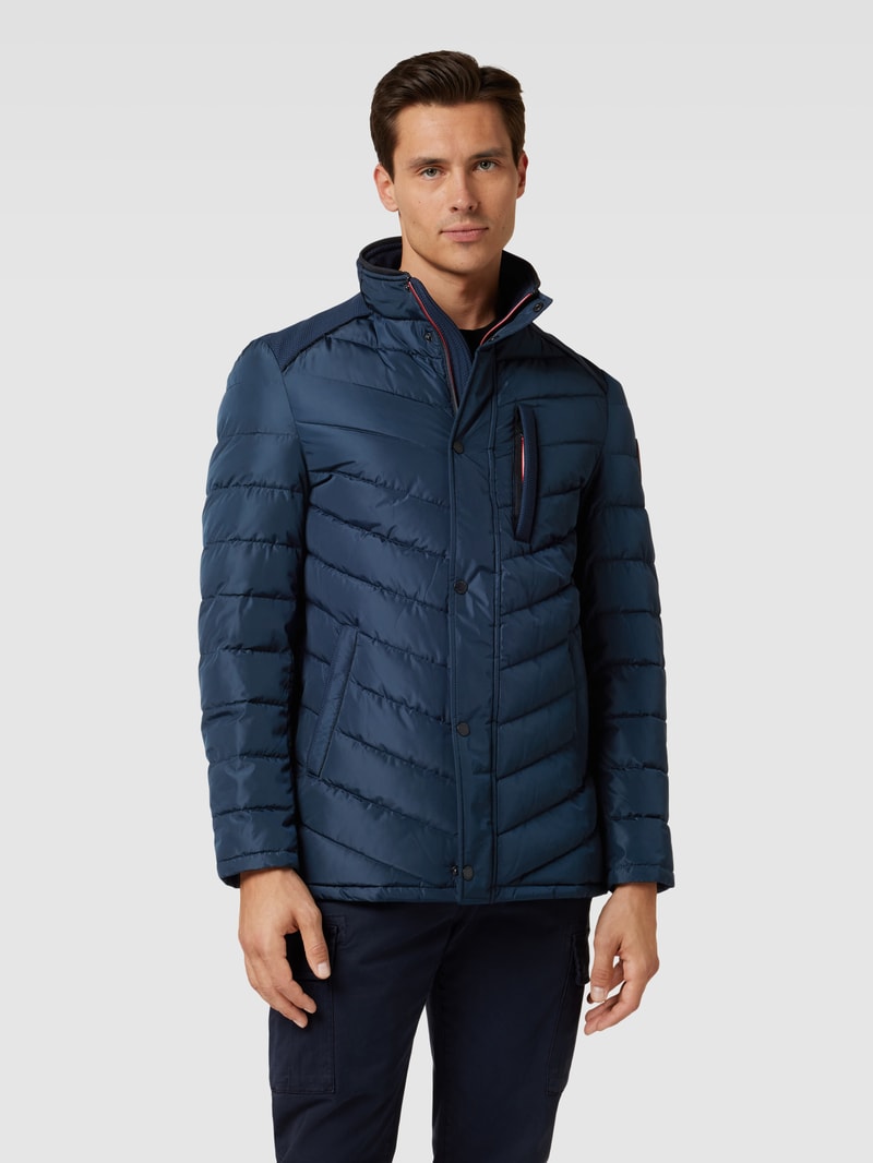 Steppjacke mit Stehkragen in marineblau