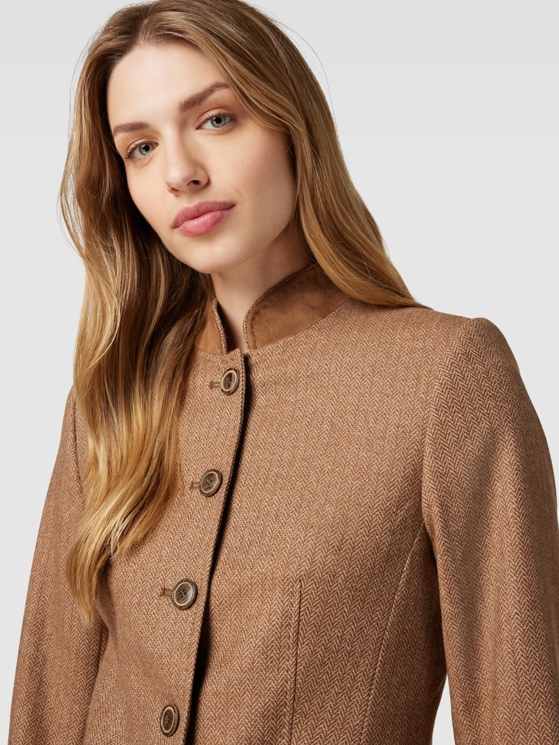 Longblazer mit Stehkragen in camel