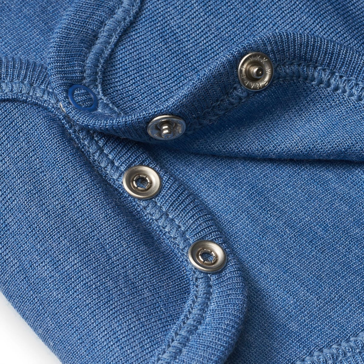 Wickelbody aus Bio-Wolle und Seide, blau, Gr. 62/68, 1 St