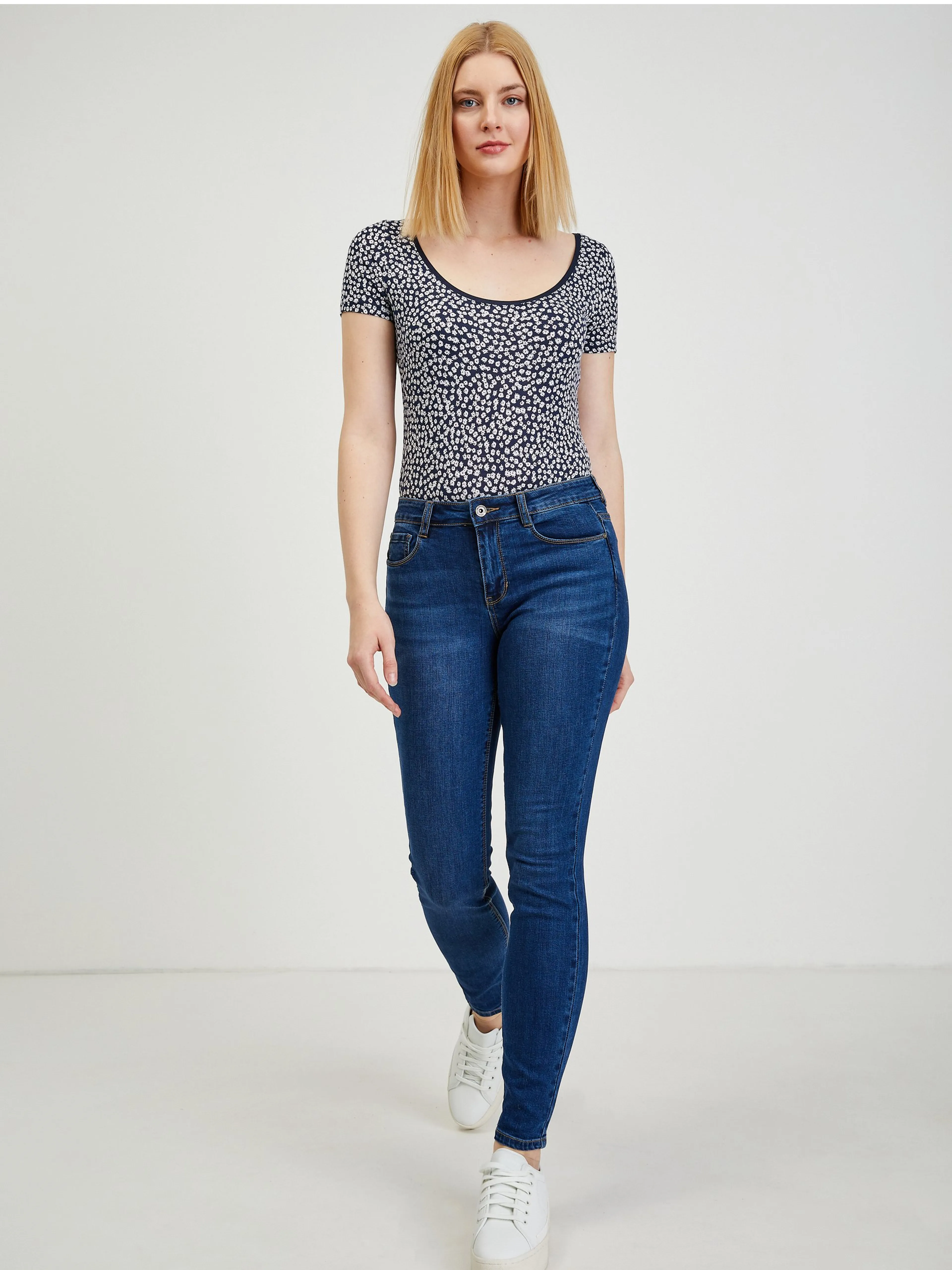 Dunkelblaue Damen Slim Fit Jeans ORSAY