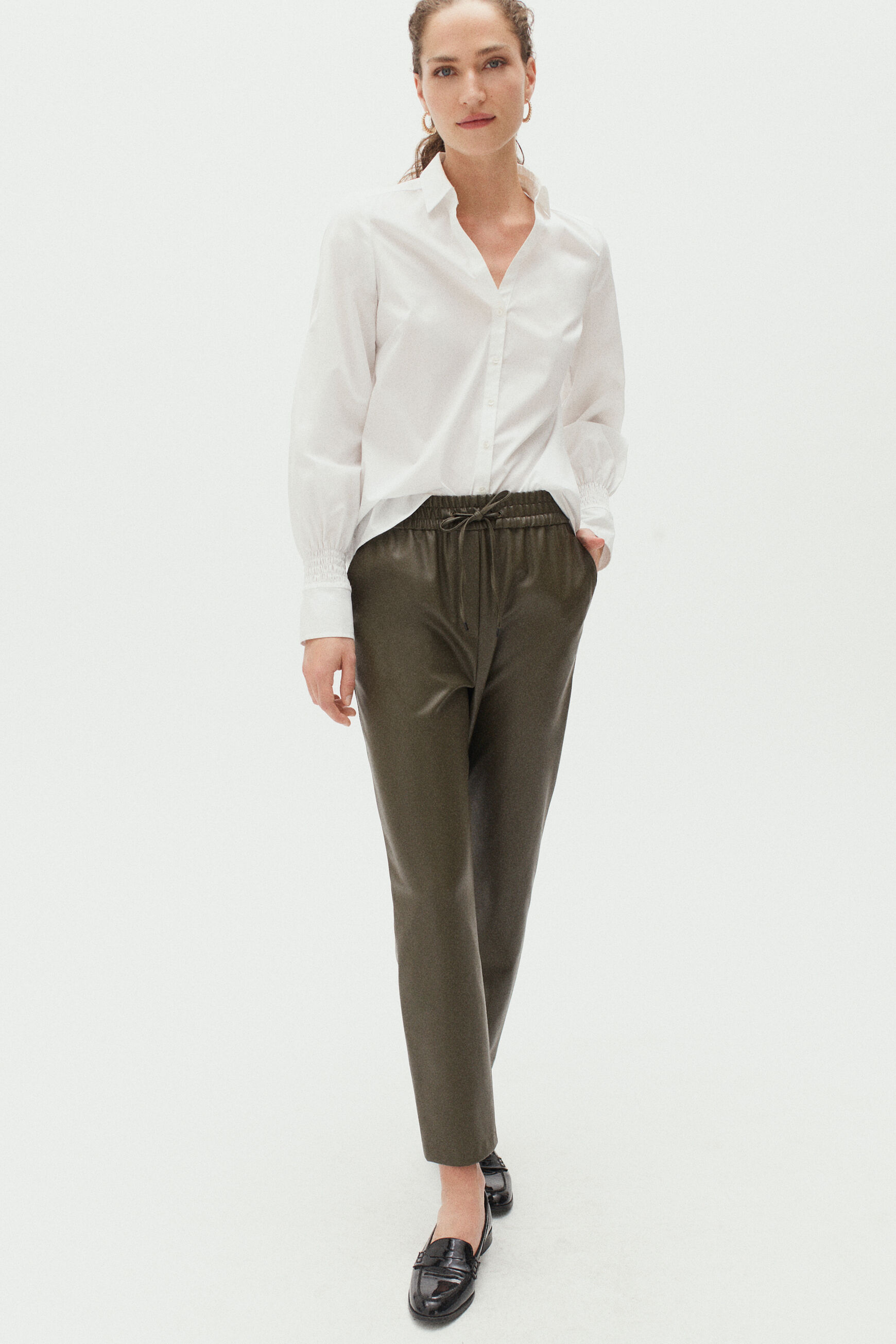 pantalon nathan vert kaki femme