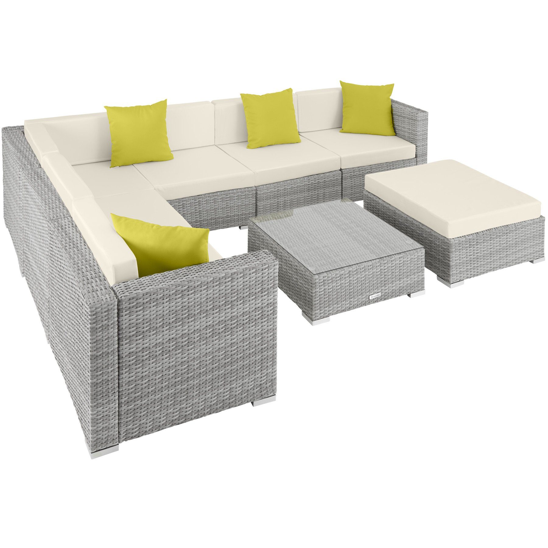 tectake Loungeset Marbella, (Set, 8-tlg)