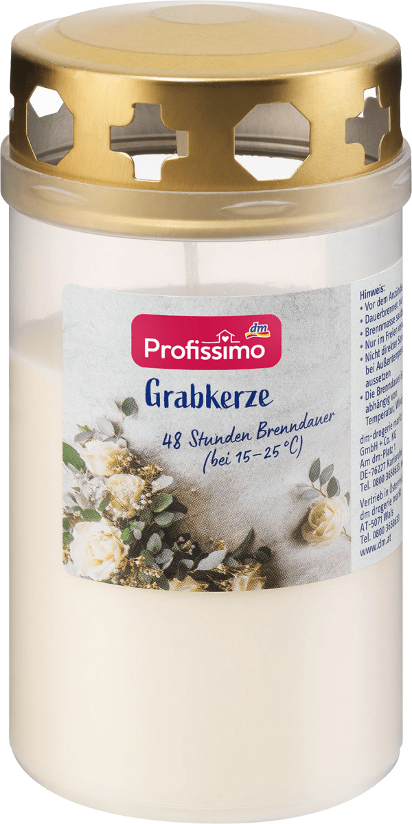 Grabkerze mit Deckel weiß, 1 St