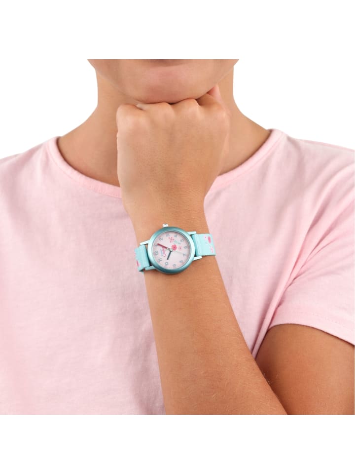Prinzessin Lillifee Quarzuhr Textil, Aluminium in Türkis günstig kaufen 18 cm