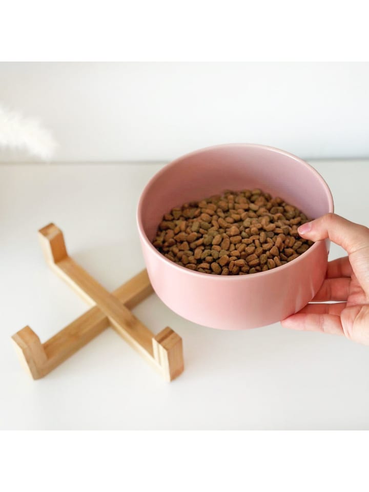 Intirilife Futternapf aus Keramik mit Gestell in Pink günstig kaufen onesize