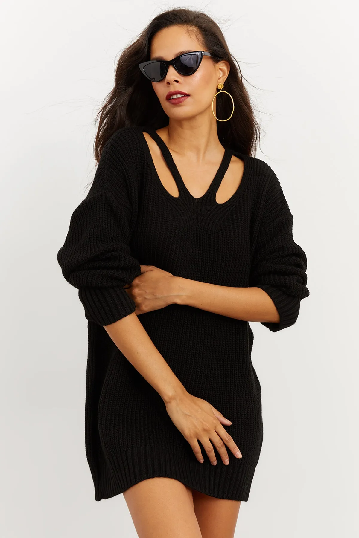 Cool & Sexy  Tunika - Schwarz - Regular Fit