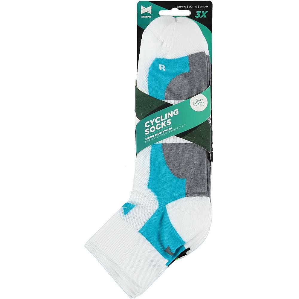 Xtreme 3 Paar Multi White Quarter Radsocken