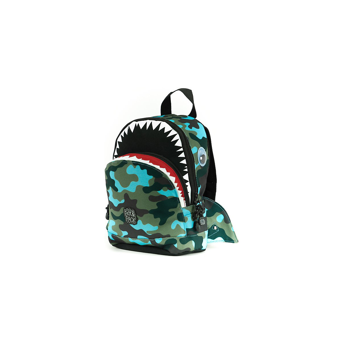 Kinderrucksack S Shark Shape Camou Light Blue