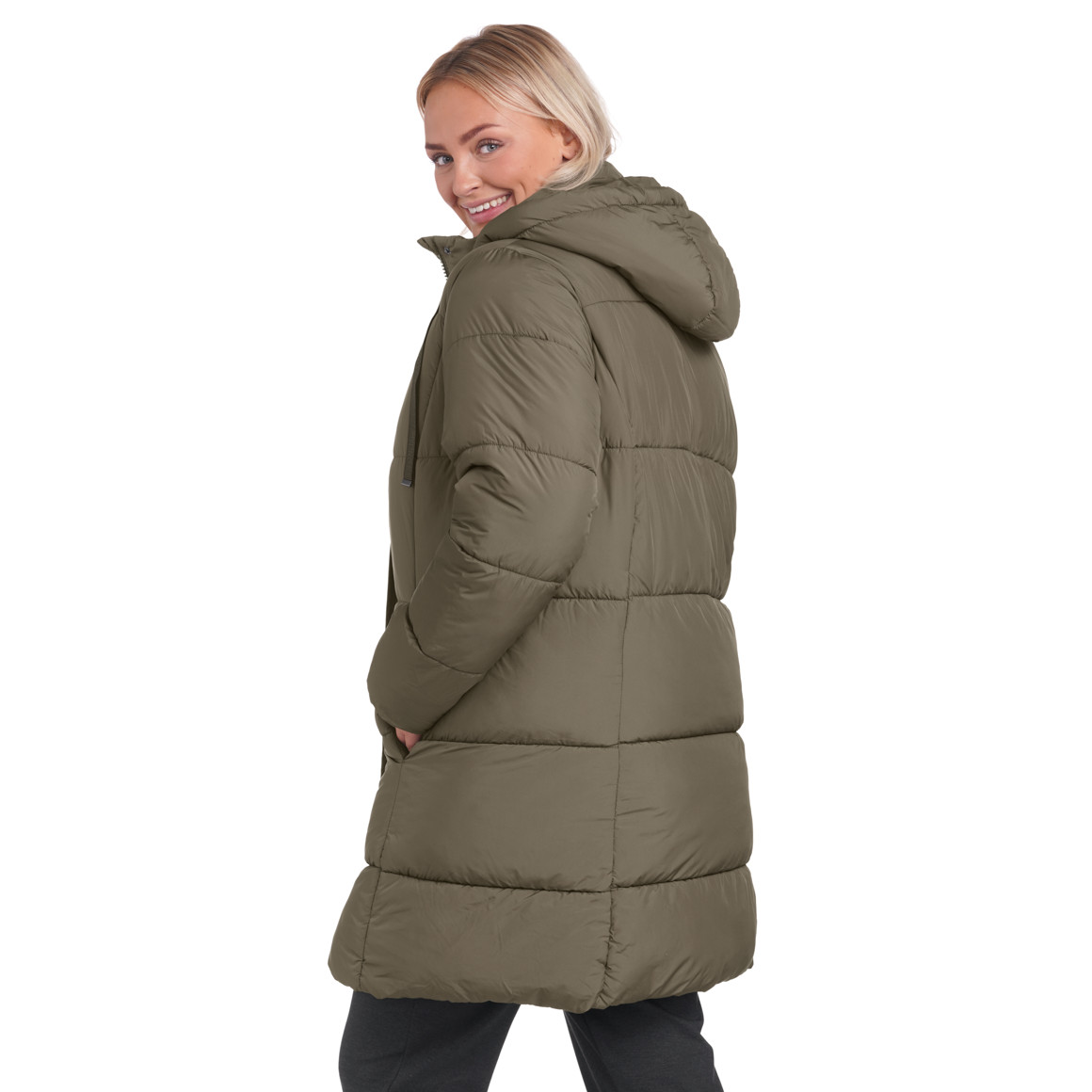 Damen Puffermantel mit Kapuze