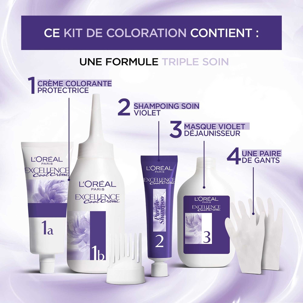 L'Oréal Paris Excellence Cool Crème Coloration permanente cendrée anti-reflets jaunes indésirables