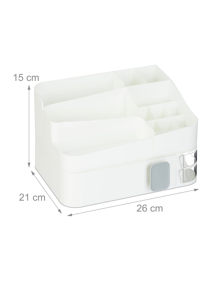relaxdays Make Up Organizer in Weiß - (B)26 x (H)15 x (T)21 cm günstig kaufen onesize