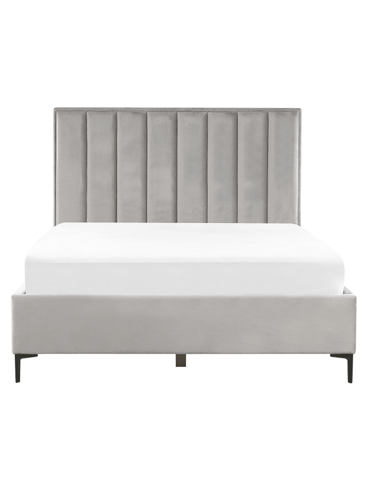 Beliani Doppelbett SEZANNE in Grau/Schwarz - (W) 170 x (H) 142 x (L) 215 cm günstig kaufen onesize