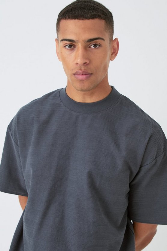 Gestreiftes Oversize Jacquard T-Shirt